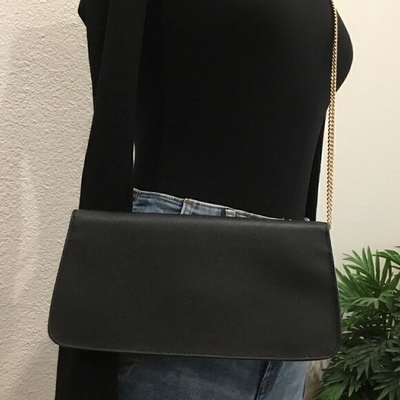 TORY BURCH DIANA CLUTCH BLACK CROSSBODY BAG - Picture 7 of 10